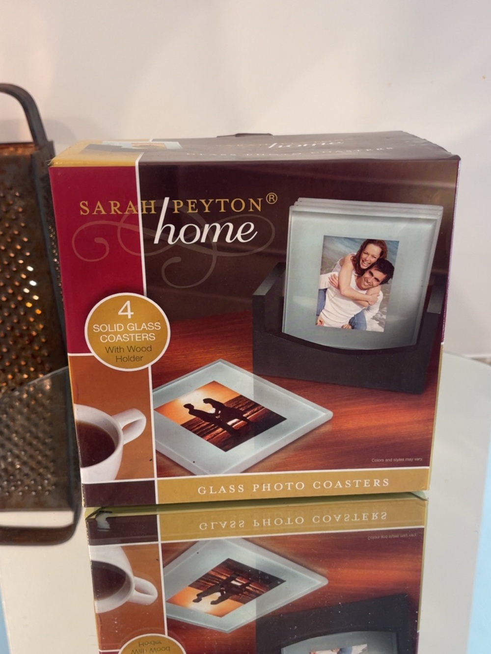 NIB  - Sarah Peyton - Glass Photo Coasters